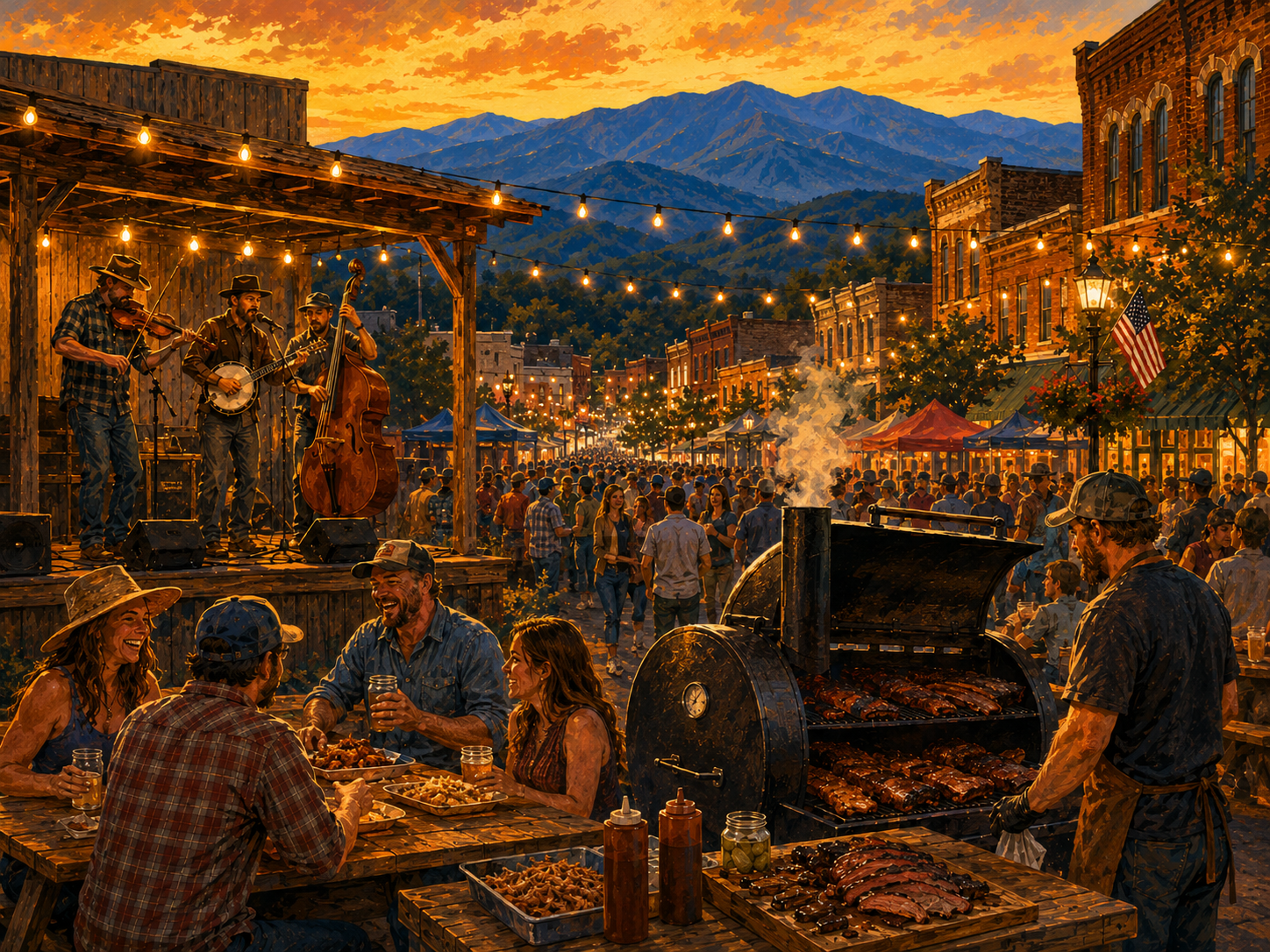 Bloomin' BBQ and Bluegrass Festival in historic downtown Sevierville Tennessee